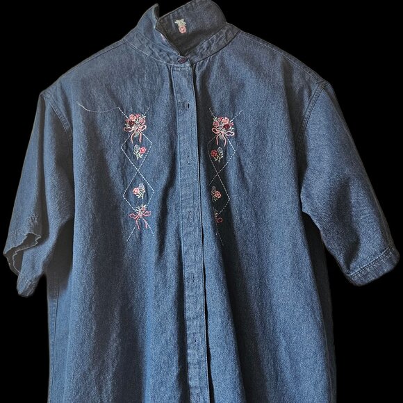 Embroidered Denim Shirt - Picture 2 of 2